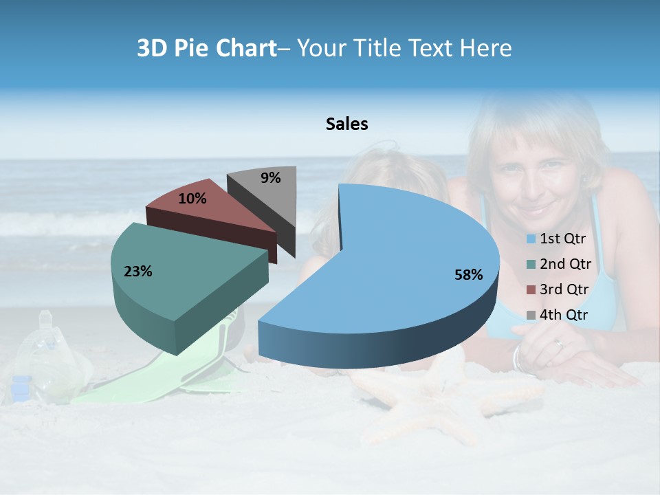 Mother Snorkeling Copy PowerPoint Template