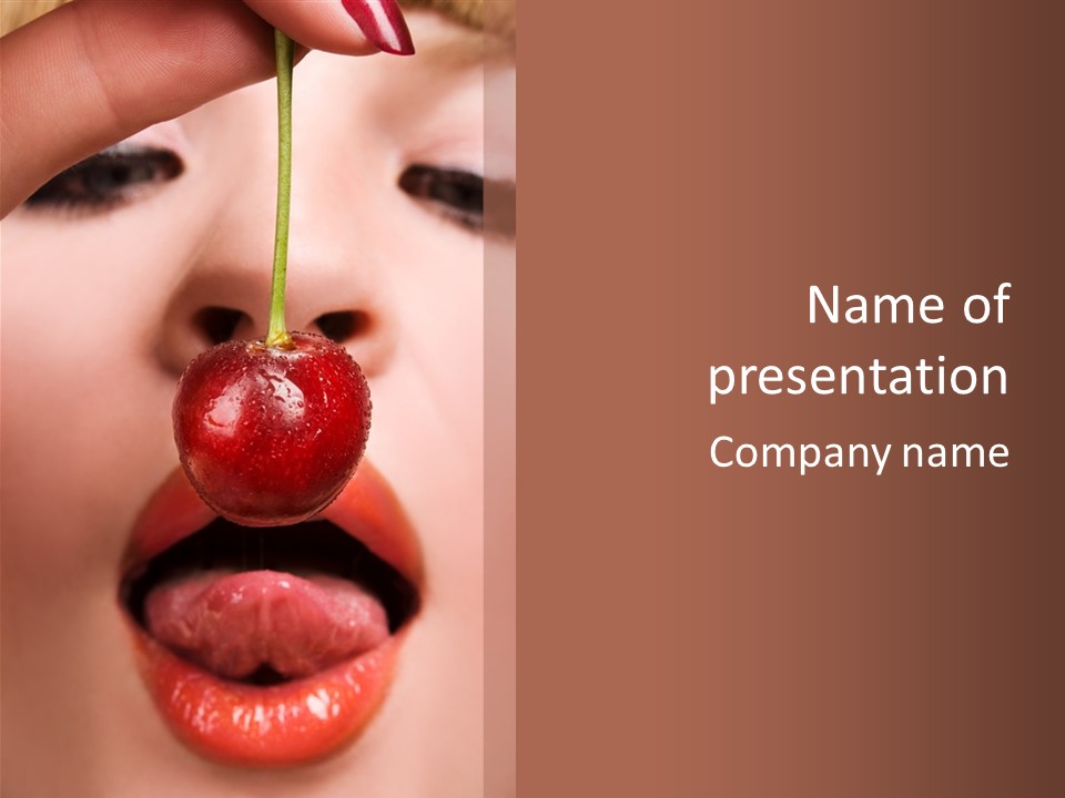 Female Closeup Shiny PowerPoint Template
