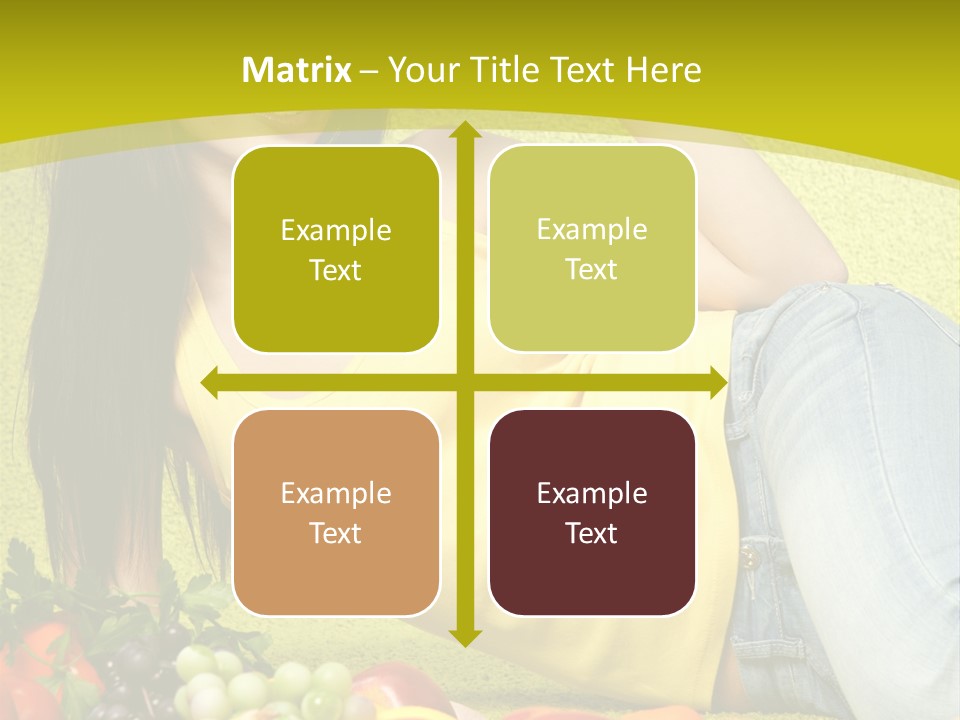 Girl Family Fruit PowerPoint Template