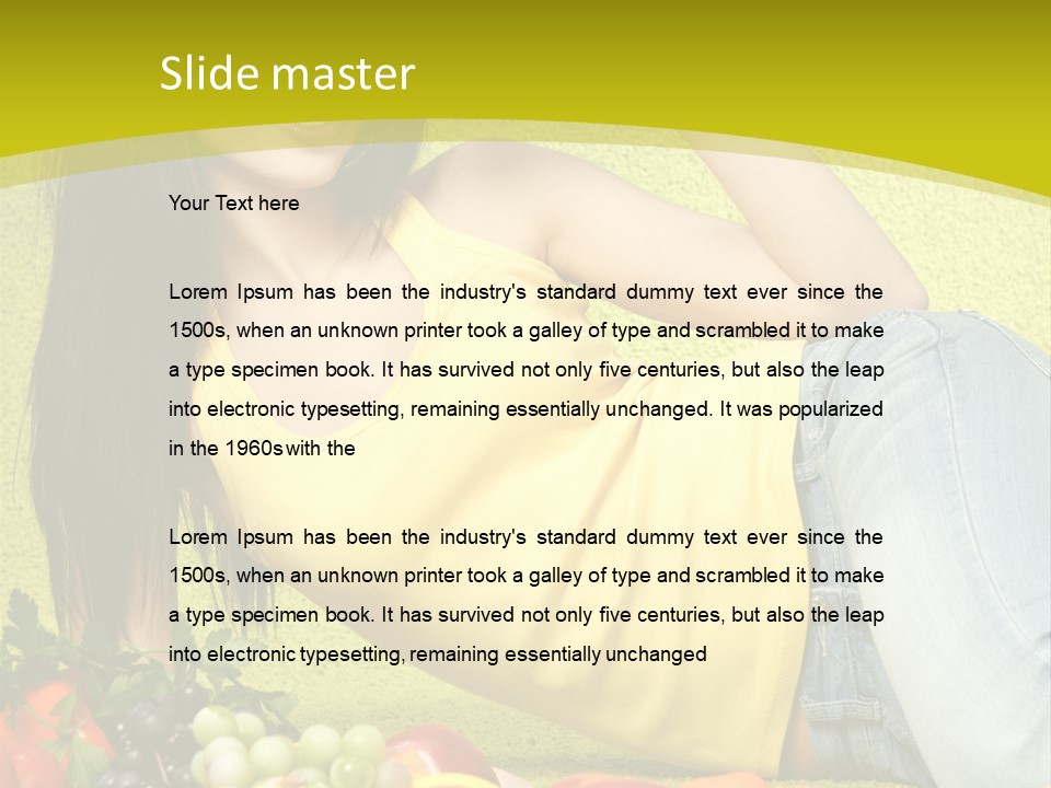 Girl Family Fruit PowerPoint Template