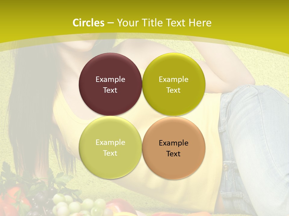 Girl Family Fruit PowerPoint Template