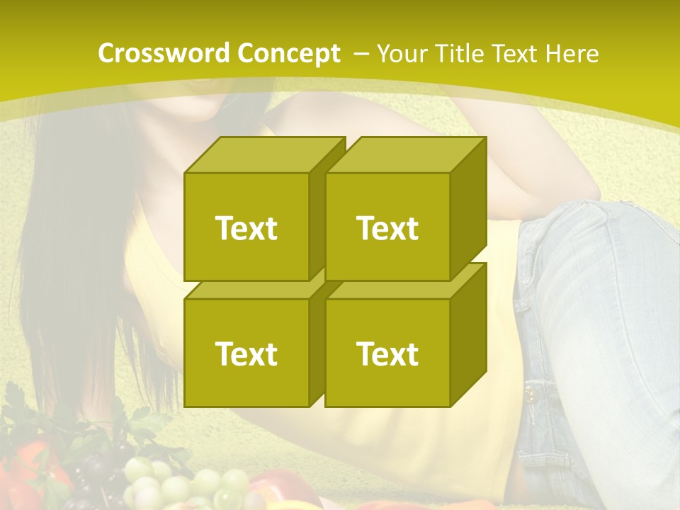 Girl Family Fruit PowerPoint Template