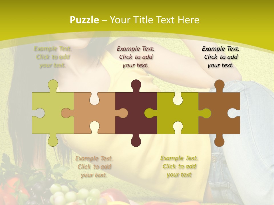 Girl Family Fruit PowerPoint Template