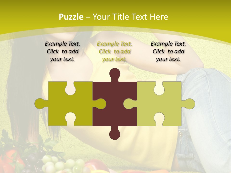 Girl Family Fruit PowerPoint Template