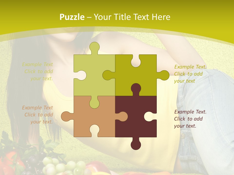 Girl Family Fruit PowerPoint Template