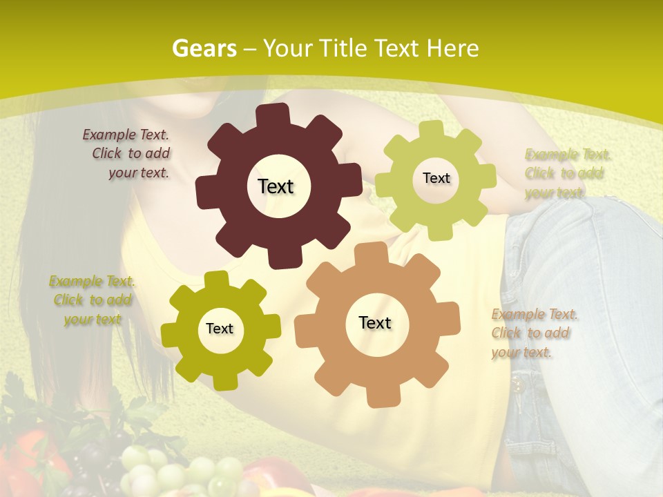 Girl Family Fruit PowerPoint Template