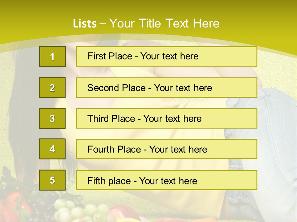 Girl Family Fruit PowerPoint Template