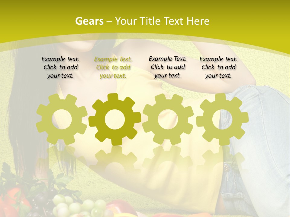 Girl Family Fruit PowerPoint Template