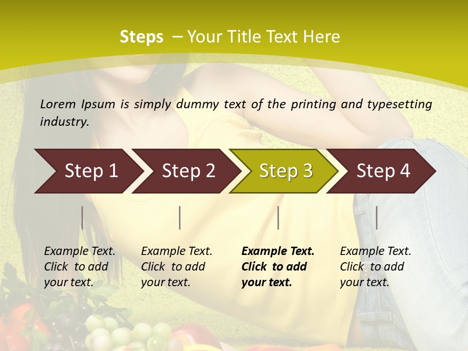 Girl Family Fruit PowerPoint Template