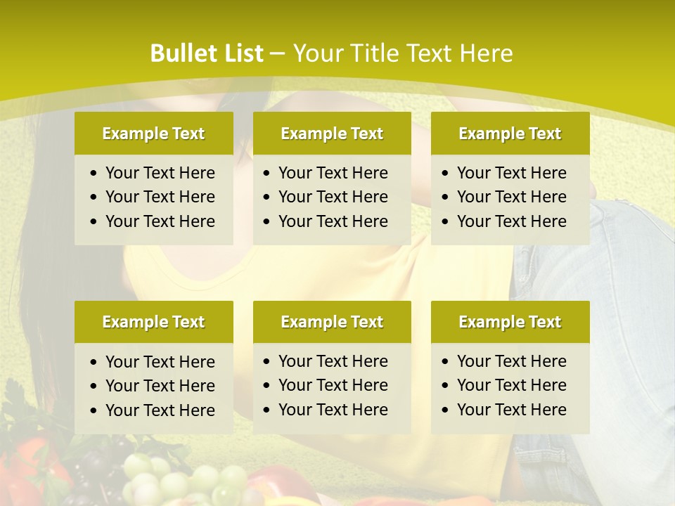 Girl Family Fruit PowerPoint Template