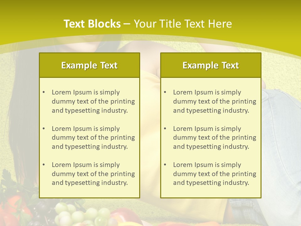 Girl Family Fruit PowerPoint Template