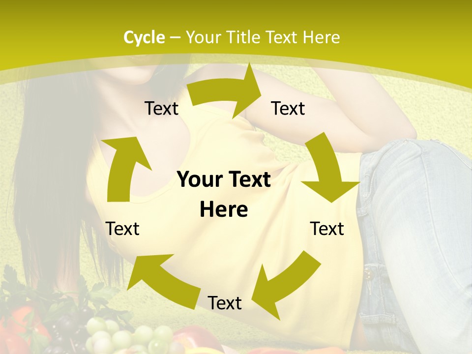 Girl Family Fruit PowerPoint Template