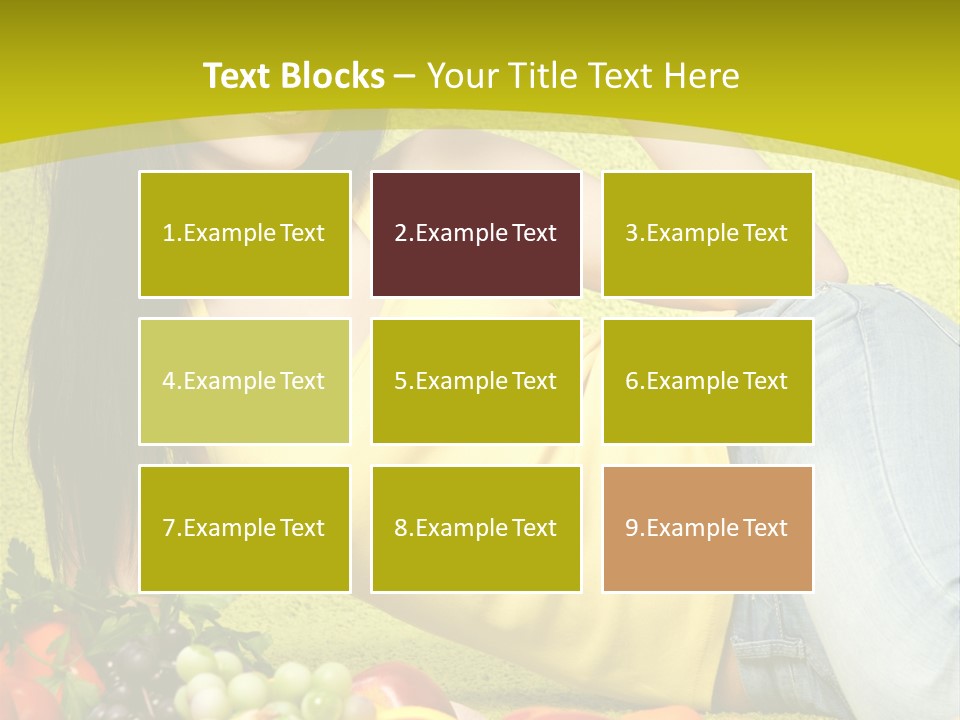 Girl Family Fruit PowerPoint Template