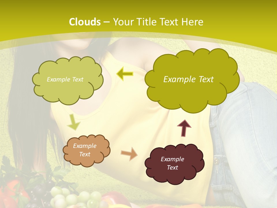 Girl Family Fruit PowerPoint Template