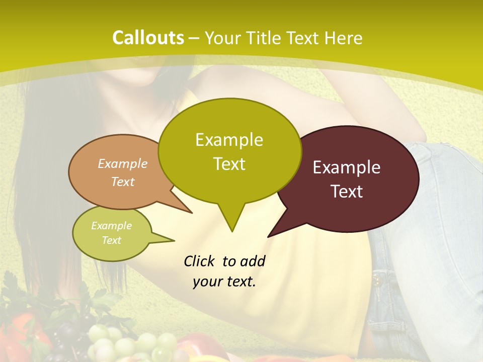 Girl Family Fruit PowerPoint Template