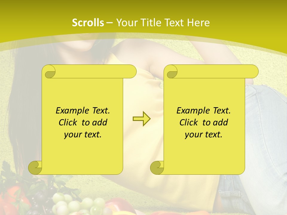 Girl Family Fruit PowerPoint Template