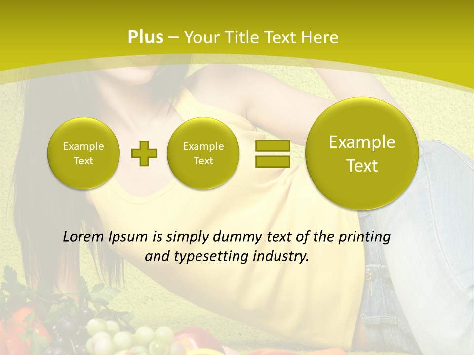 Girl Family Fruit PowerPoint Template