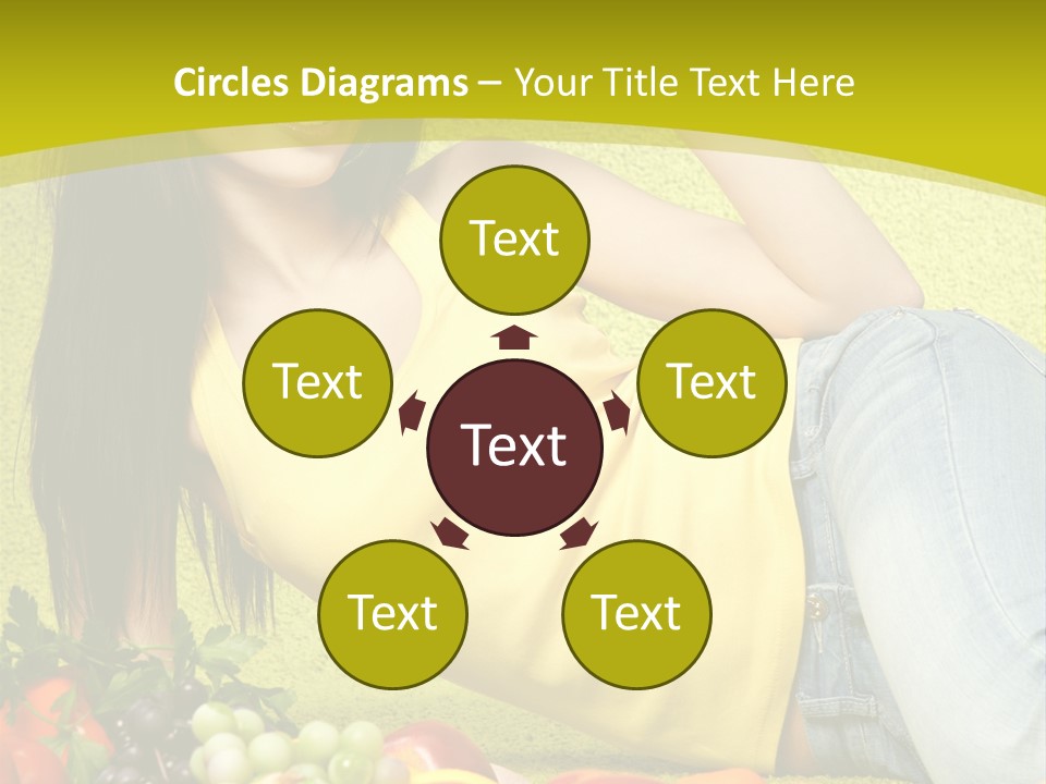 Girl Family Fruit PowerPoint Template