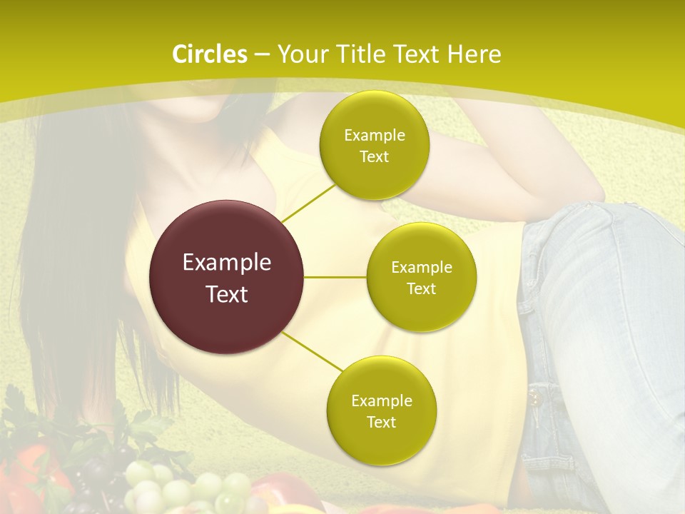 Girl Family Fruit PowerPoint Template