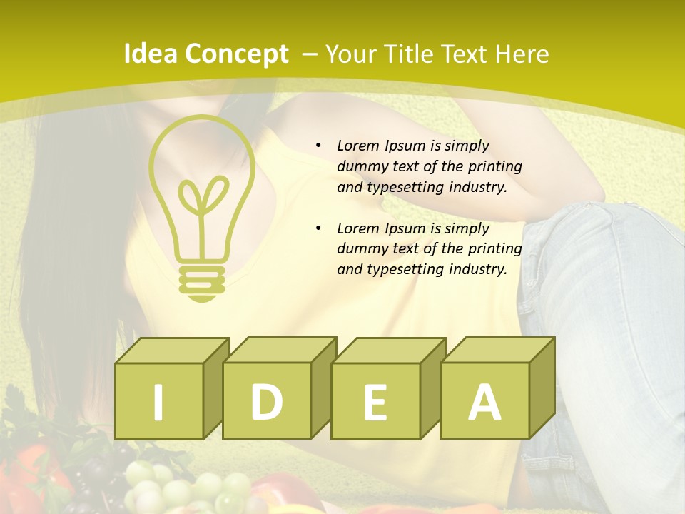 Girl Family Fruit PowerPoint Template