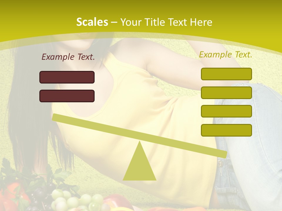 Girl Family Fruit PowerPoint Template