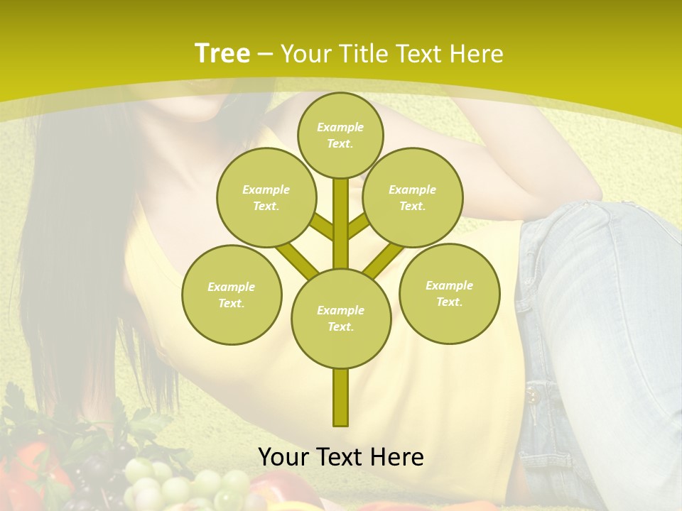 Girl Family Fruit PowerPoint Template