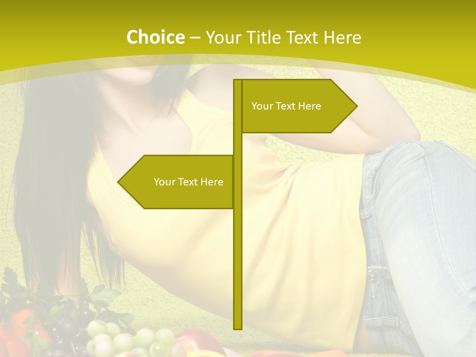 Girl Family Fruit PowerPoint Template
