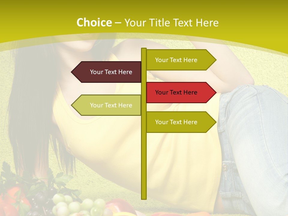Girl Family Fruit PowerPoint Template
