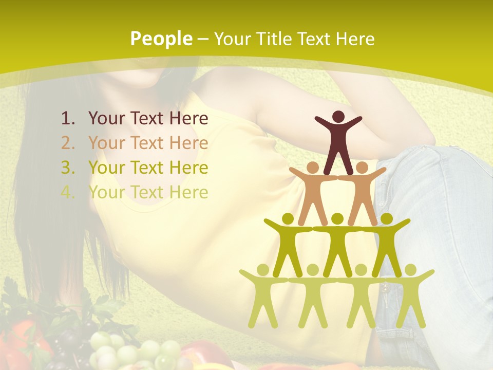 Girl Family Fruit PowerPoint Template