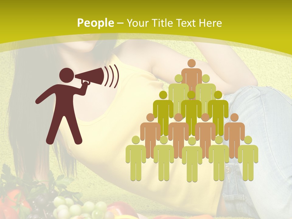 Girl Family Fruit PowerPoint Template