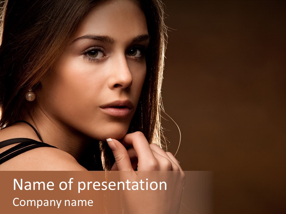 Portrait Young Beautiful PowerPoint Template