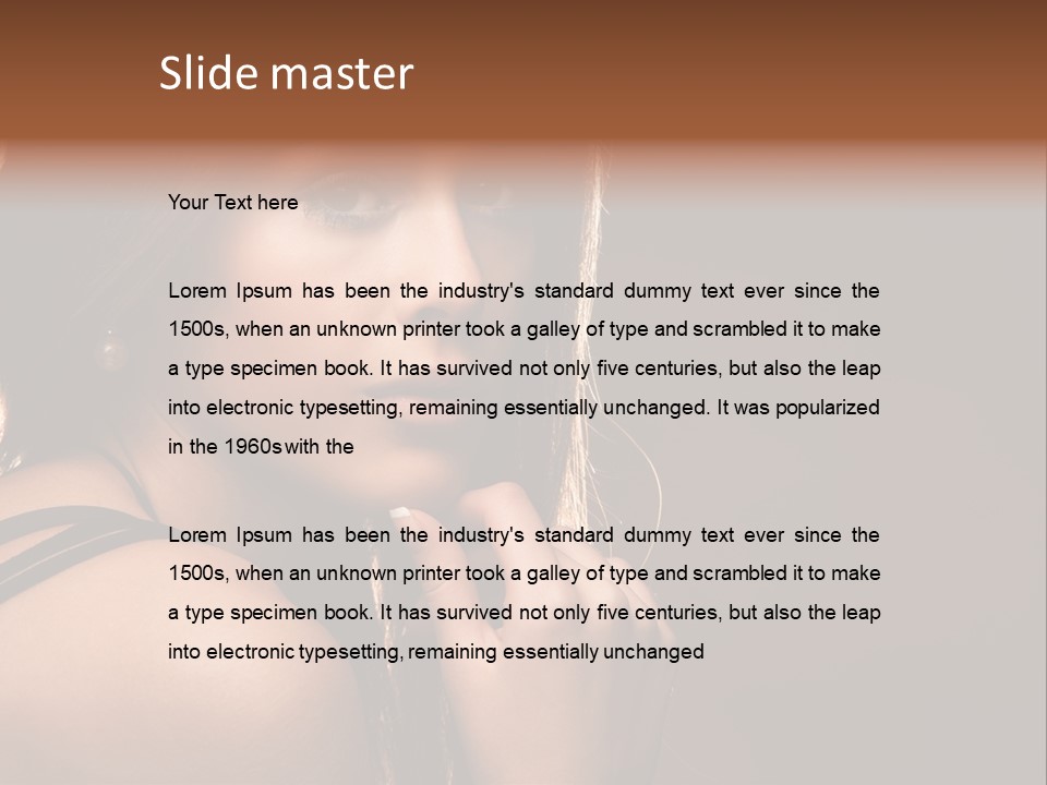 Portrait Young Beautiful PowerPoint Template