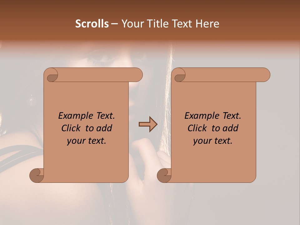 Portrait Young Beautiful PowerPoint Template