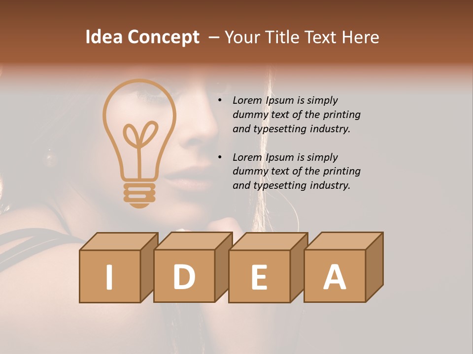 Portrait Young Beautiful PowerPoint Template