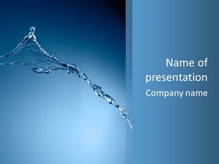 Blue Water Splash Isolated PowerPoint Template