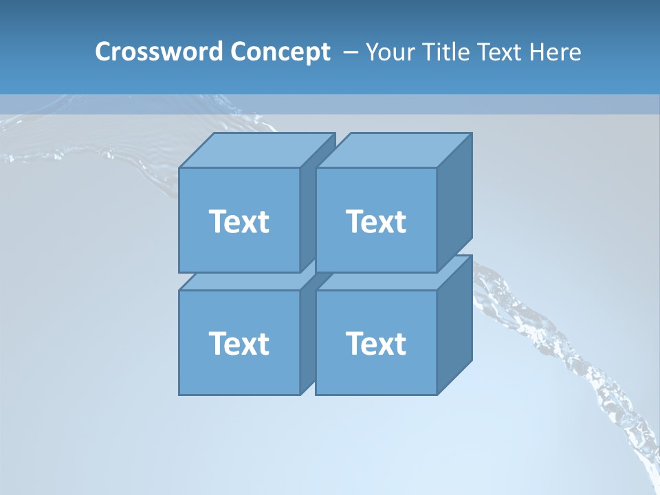 Blue Water Splash Isolated PowerPoint Template