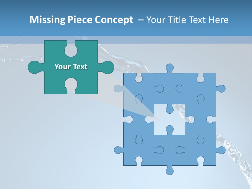 Blue Water Splash Isolated PowerPoint Template