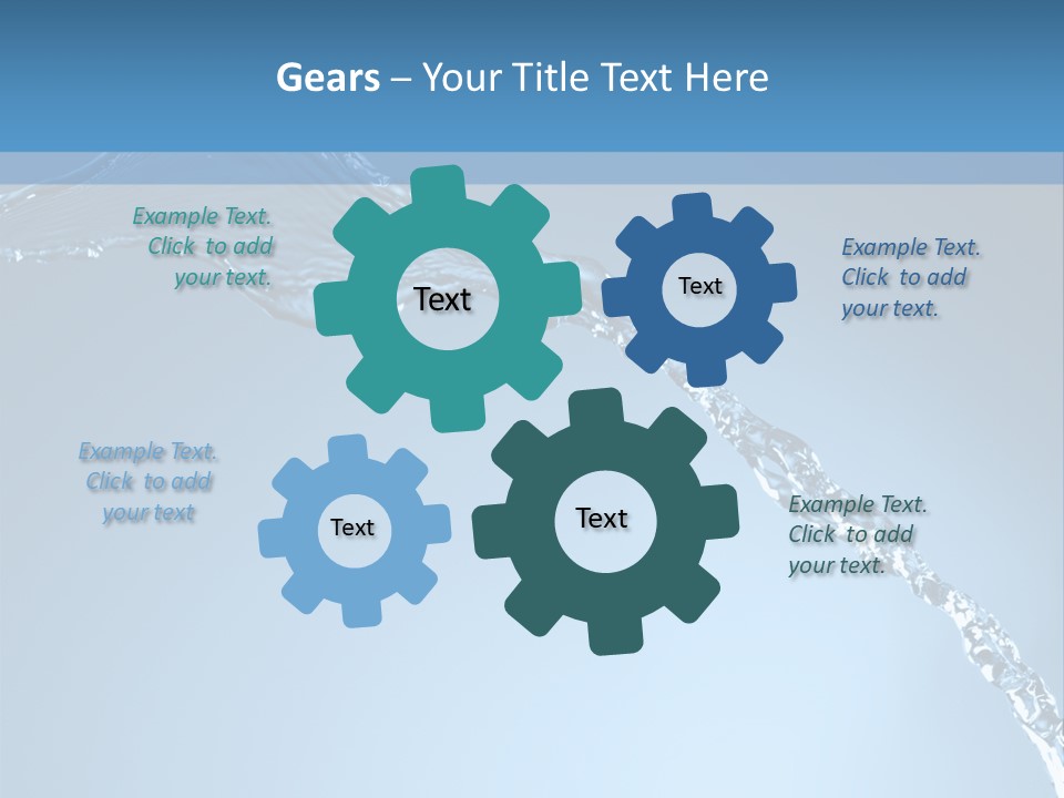 Blue Water Splash Isolated PowerPoint Template