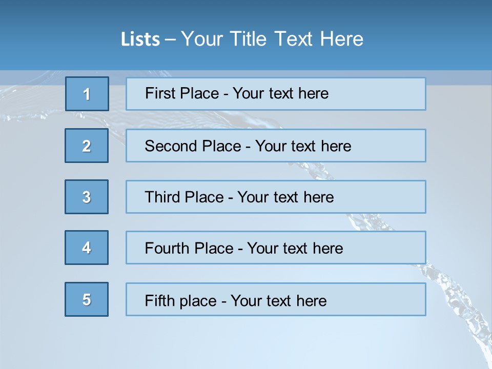 Blue Water Splash Isolated PowerPoint Template