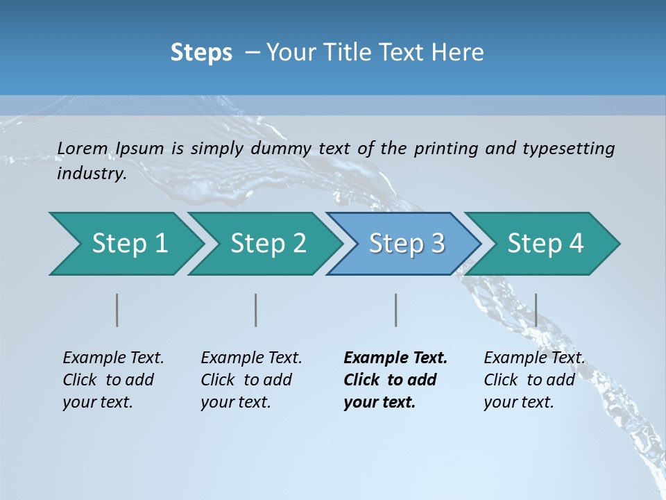 Blue Water Splash Isolated PowerPoint Template