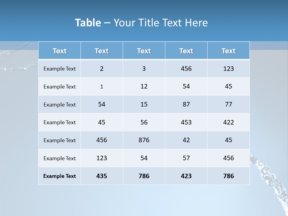 Blue Water Splash Isolated PowerPoint Template