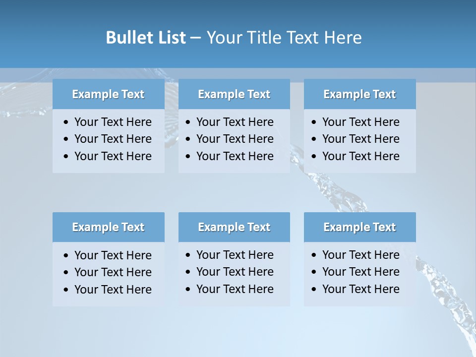 Blue Water Splash Isolated PowerPoint Template