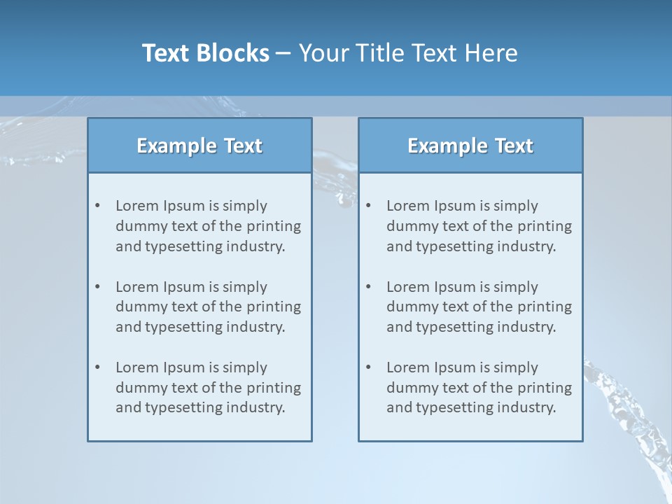 Blue Water Splash Isolated PowerPoint Template