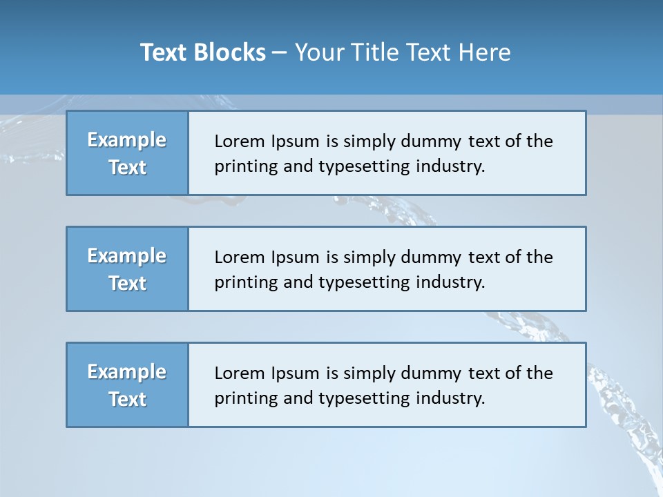 Blue Water Splash Isolated PowerPoint Template