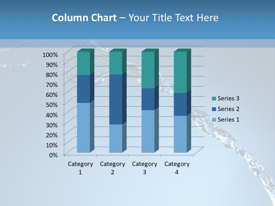 Blue Water Splash Isolated PowerPoint Template