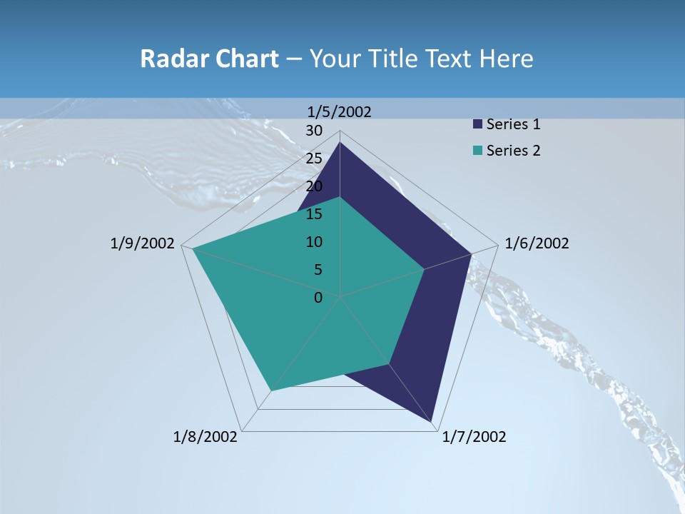 Blue Water Splash Isolated PowerPoint Template