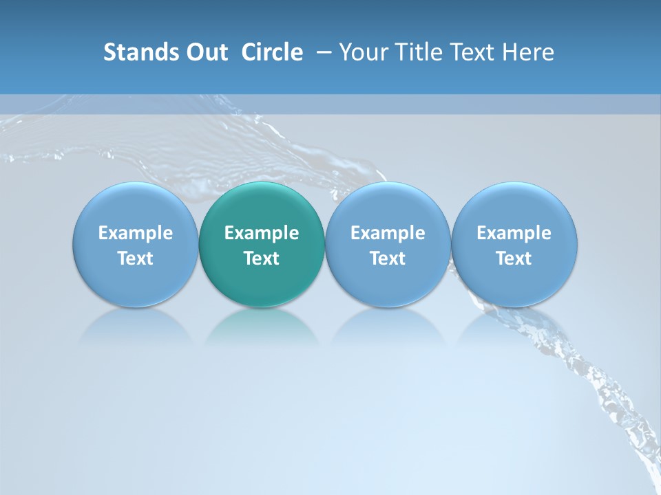 Blue Water Splash Isolated PowerPoint Template