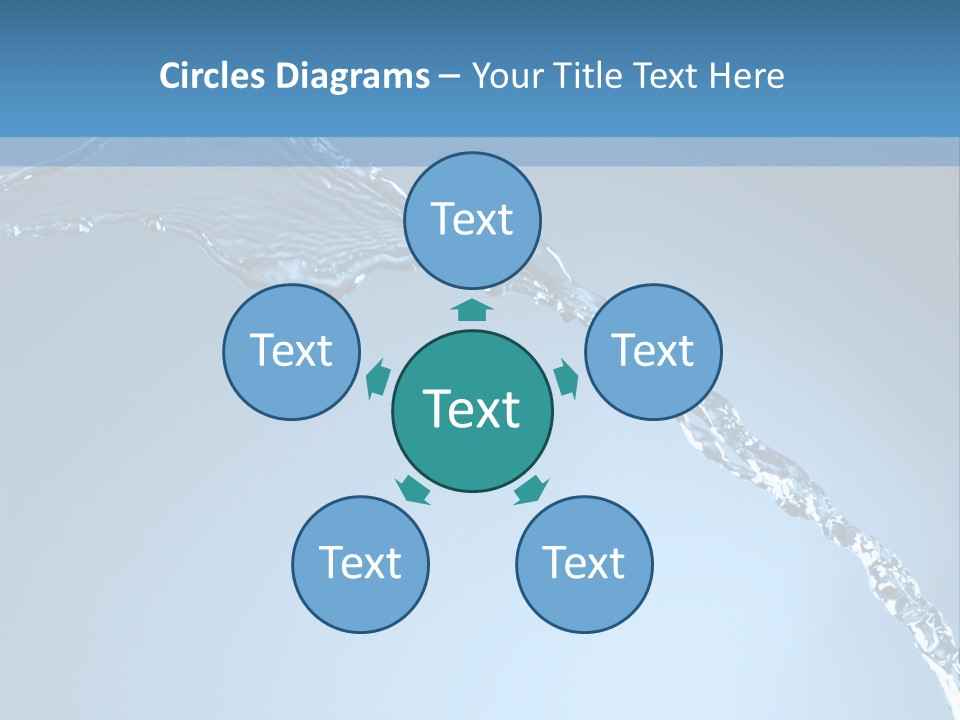 Blue Water Splash Isolated PowerPoint Template