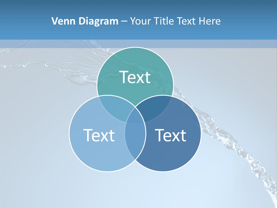 Blue Water Splash Isolated PowerPoint Template