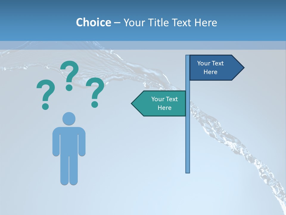 Blue Water Splash Isolated PowerPoint Template